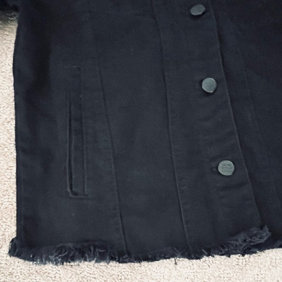 For The Republic Black Raw Hem Denim Jacket - Picture 7 of 12